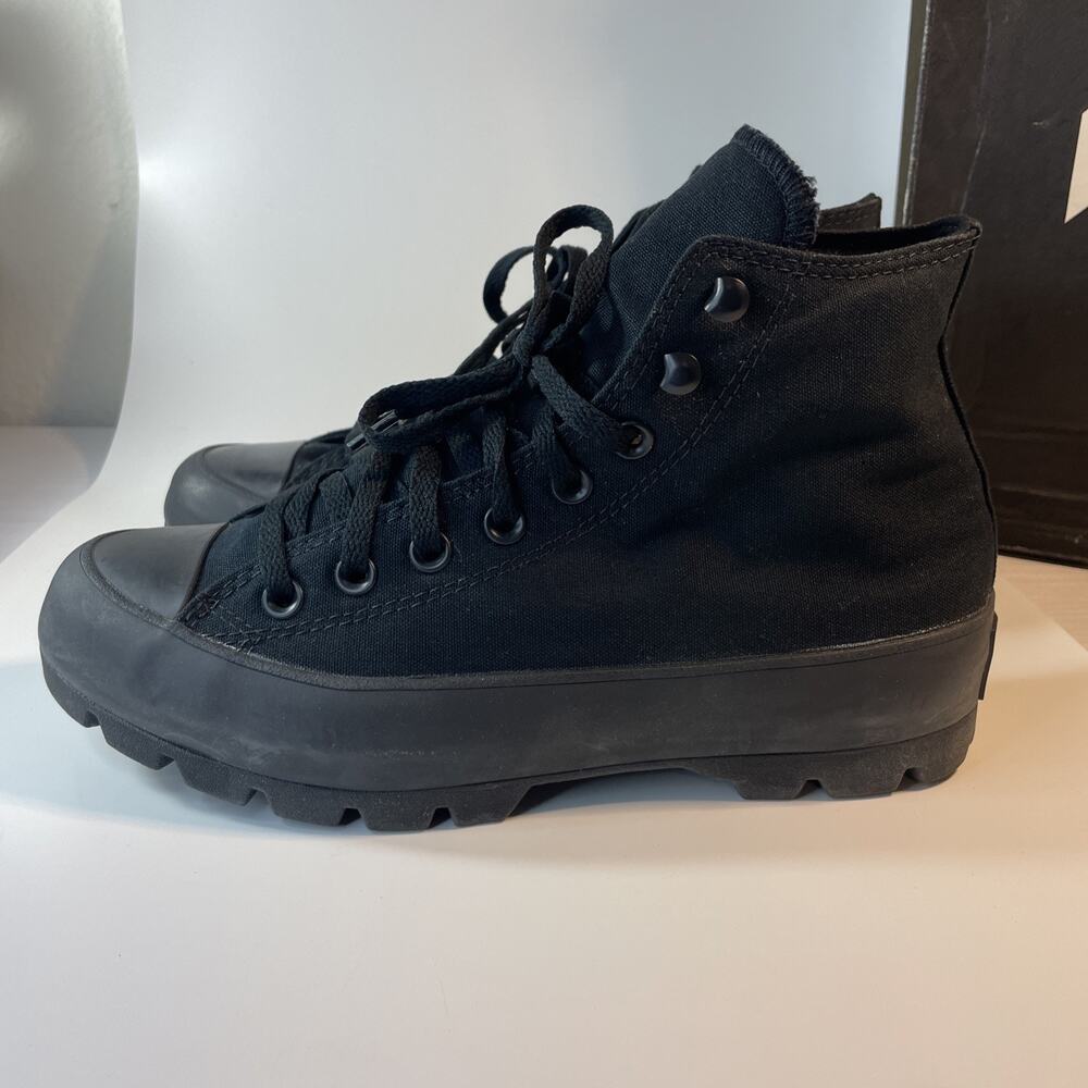 Size 9 - Converse Chuck Taylor All Star Lugged High Black Monochrome W - Picture 4 of 10